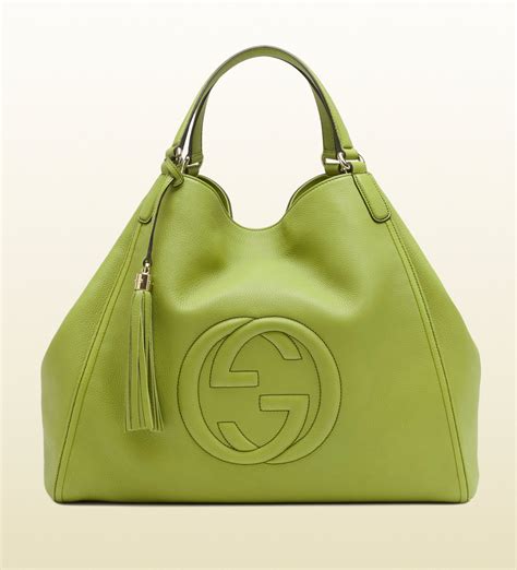 gucci bag women green|Gucci green shopping bag.